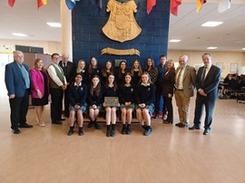 Presentation made to students from Coláiste Bhríde, Carnew in recognition of them winning the “Rubbish Film Festival Regional Award 2023”